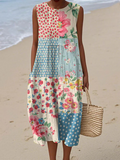 Maeve | Stijlvolle Patchwork Midi Jurk