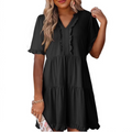 Shiela | Casual V-Hals Mini Jurk