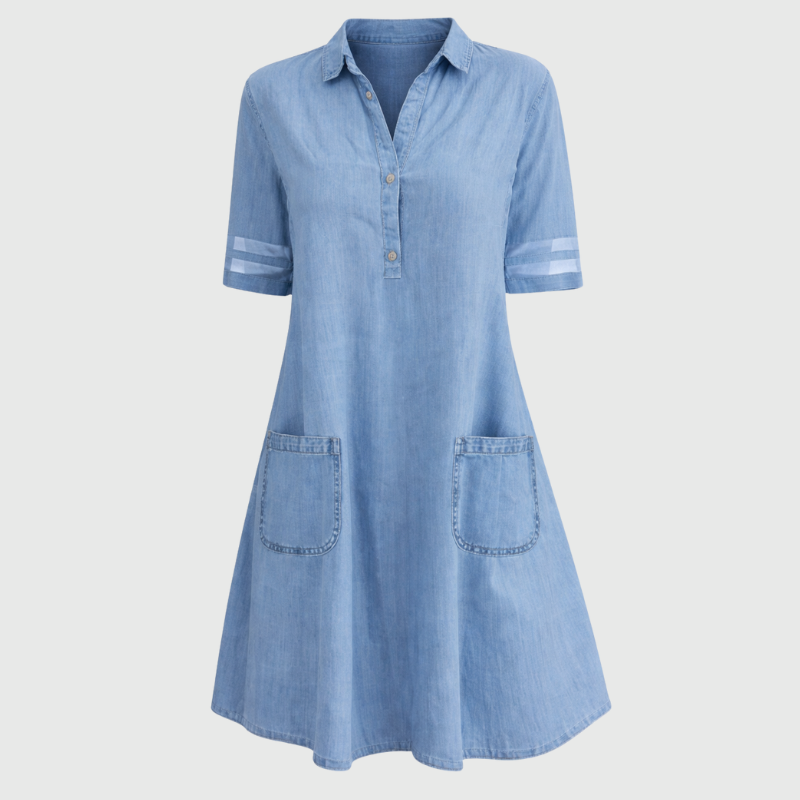Leila | Vloeiende Denim Mini Jurk