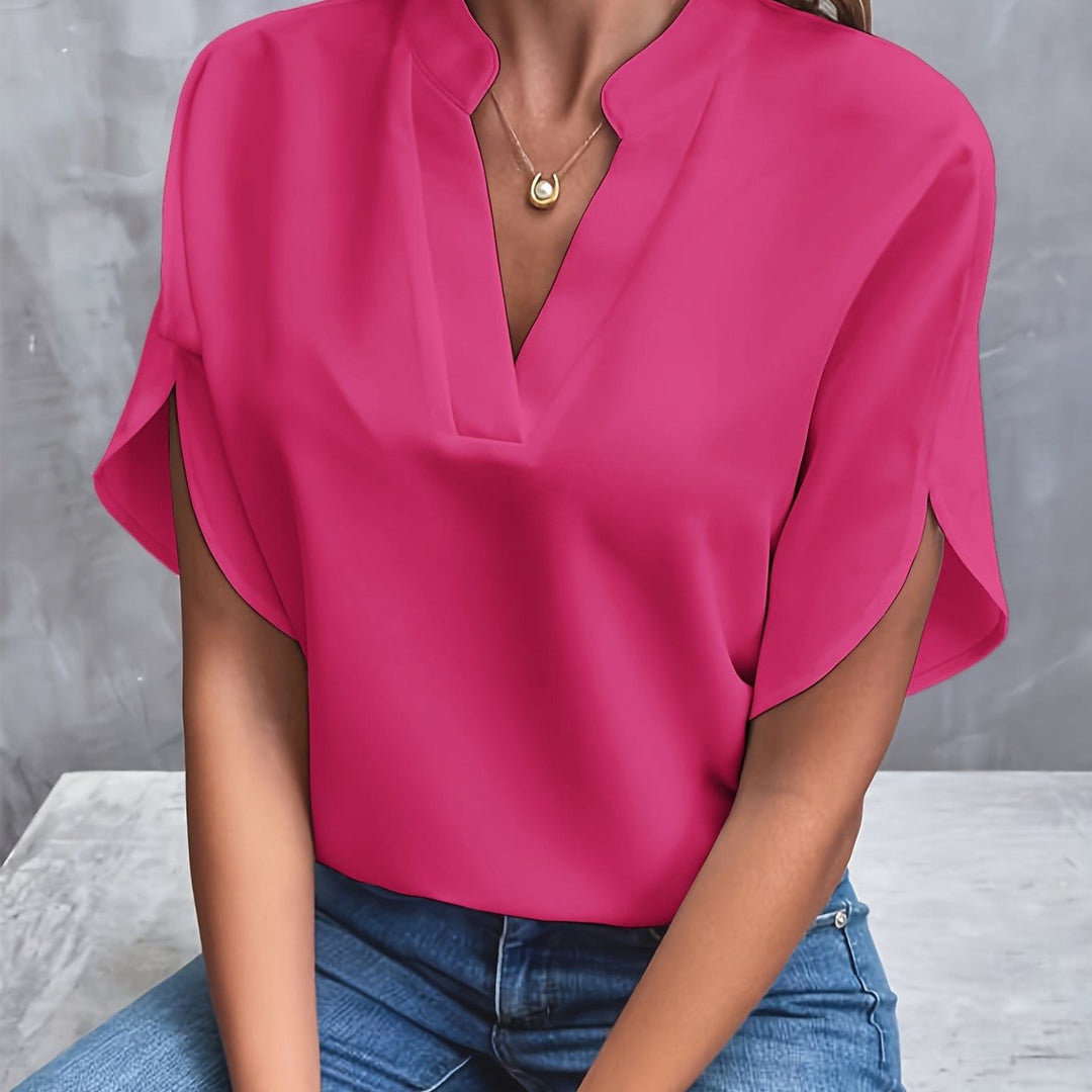 Nicole | Elegante Drapé V-Hals Blouse