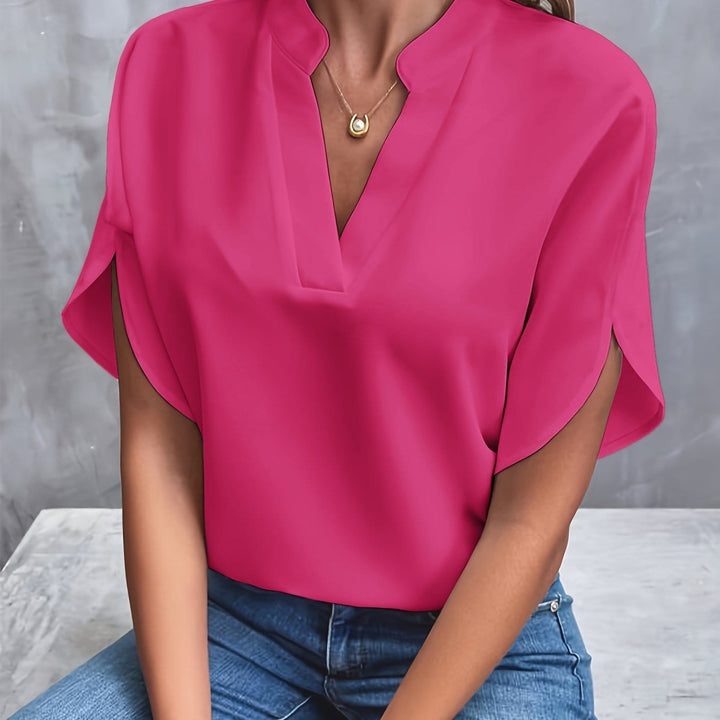 Nicole | Elegante Drapé V-Hals Blouse