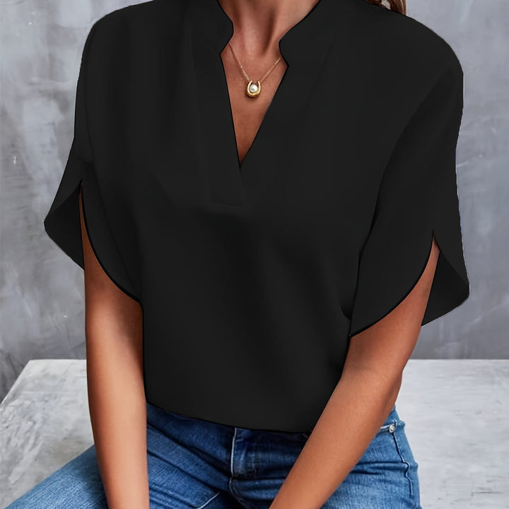 Nicole | Elegante Drapé V-Hals Blouse