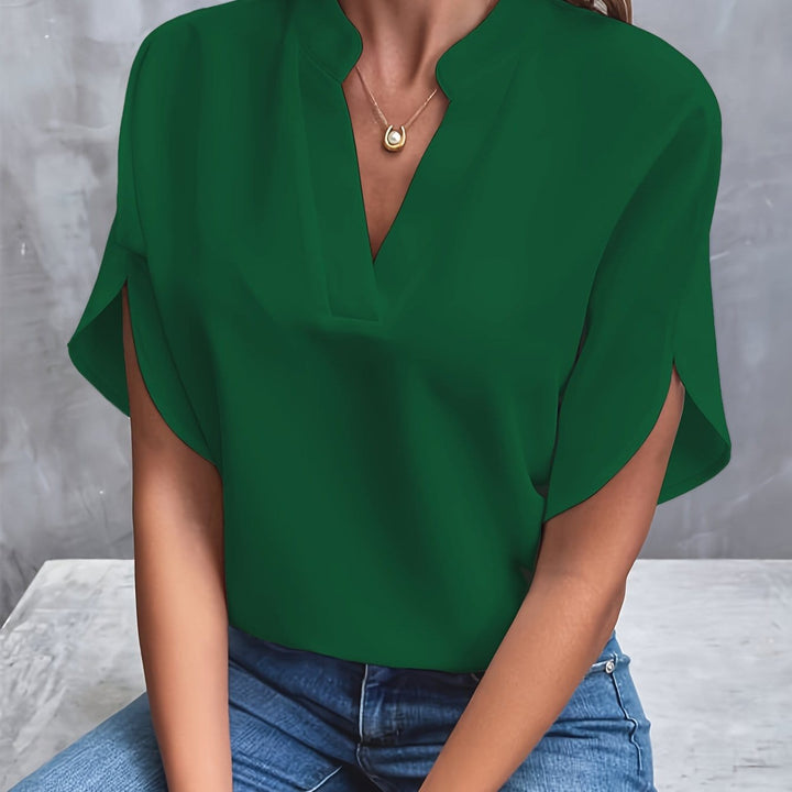 Nicole | Elegante Drapé V-Hals Blouse