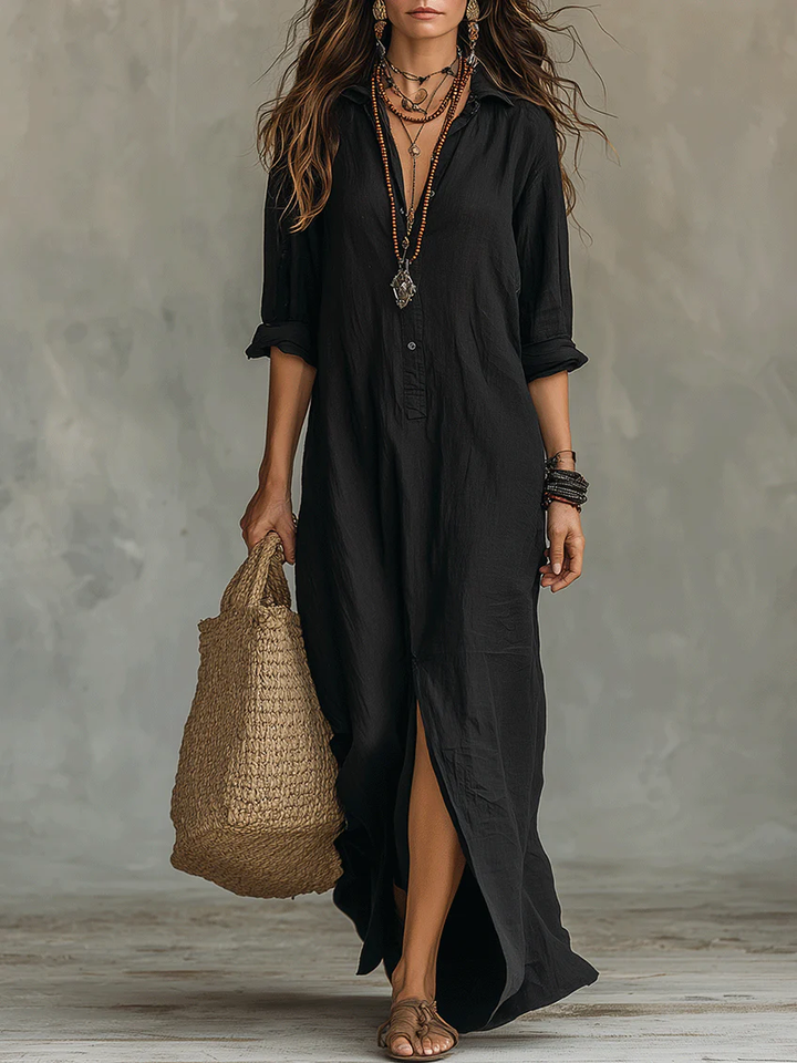 Shirley | Elegante Silhouette Flatterende Maxi Jurk