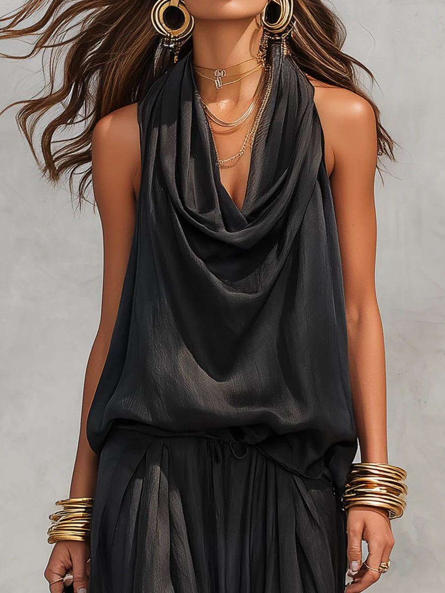 Gianna | Gedrapeerde Mouwloze Set