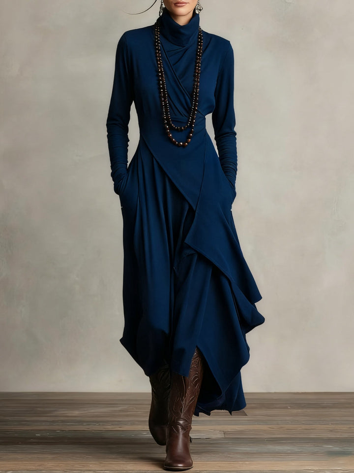 Sierra | Elegante Maxi Jurk met Hoge Hals