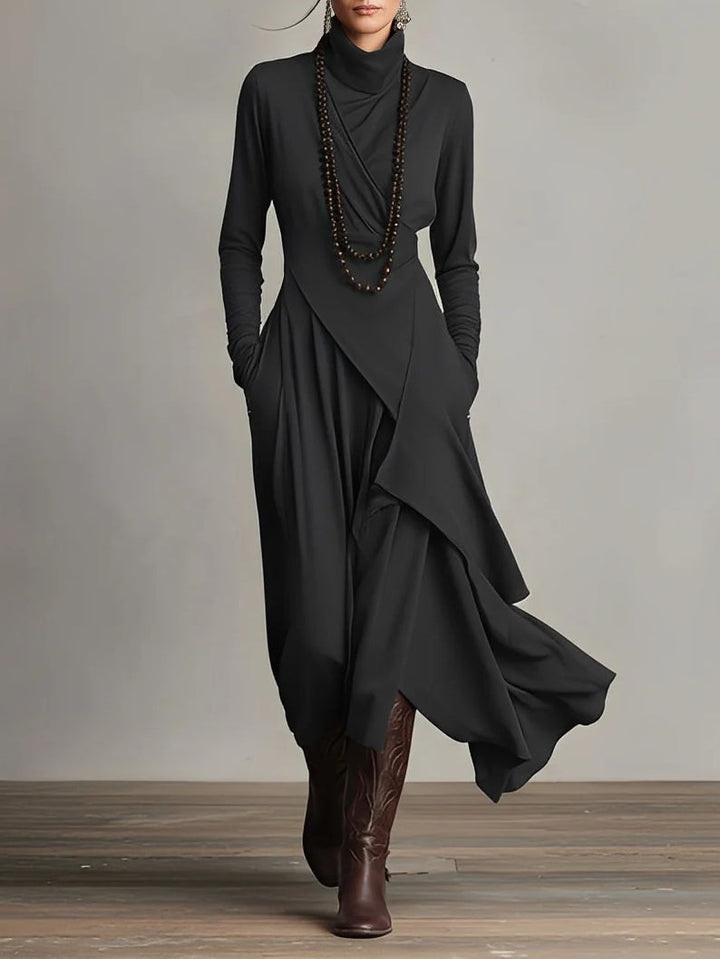 Sierra | Elegante Maxi Jurk met Hoge Hals
