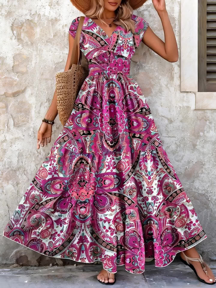 Roberta | Bohemian Paisley Maxi Jurk