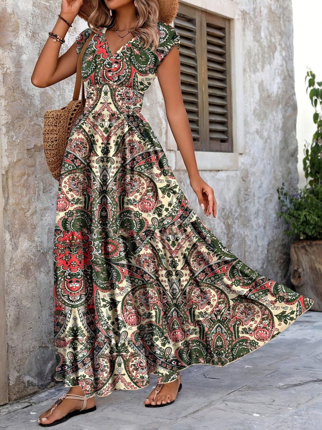Roberta | Bohemian Paisley Maxi Jurk