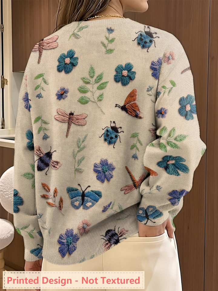 Elsie | Botanische Print Crewneck Trui