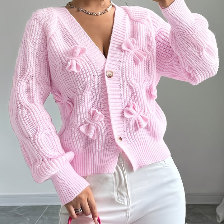 Juniper | Zachte Boogdetail Lange Mouwen Cardigan