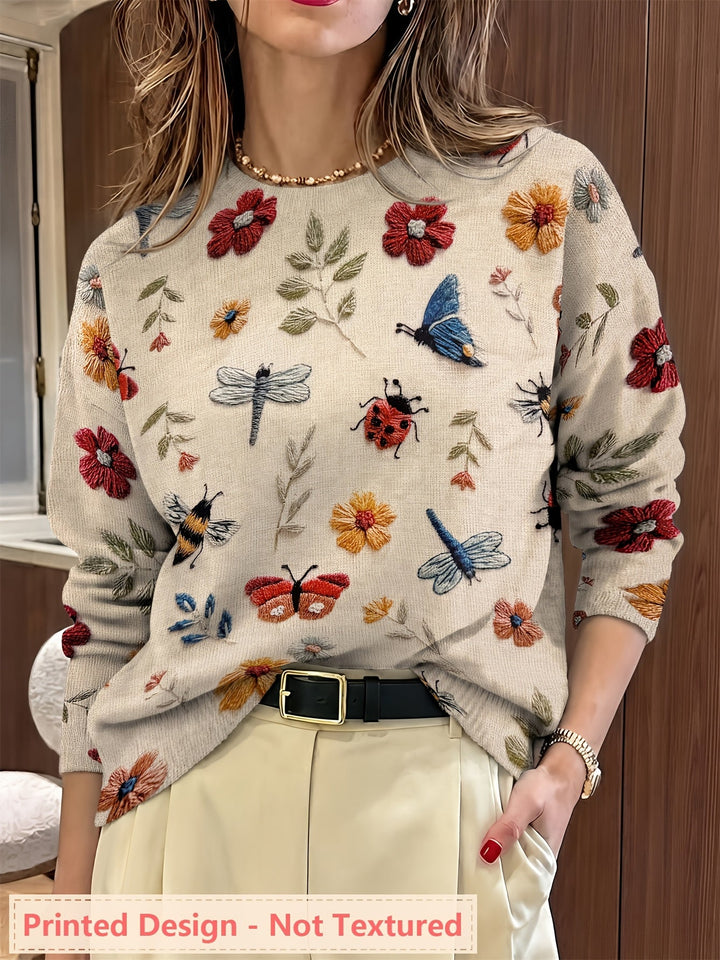 Elsie | Botanische Print Crewneck Trui