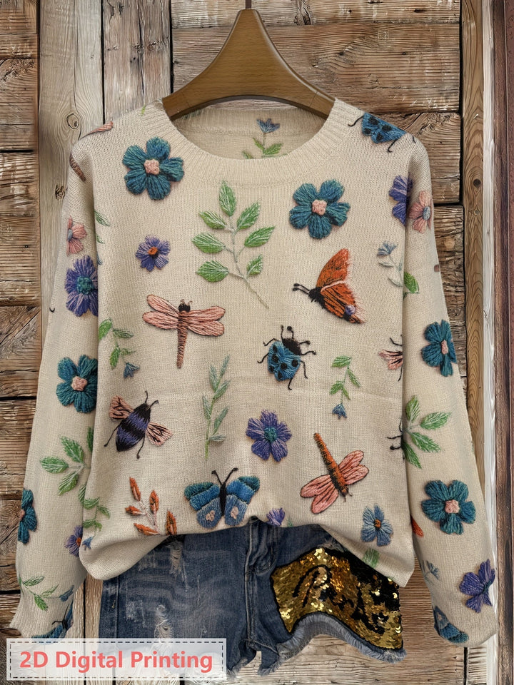 Elsie | Botanische Print Crewneck Trui