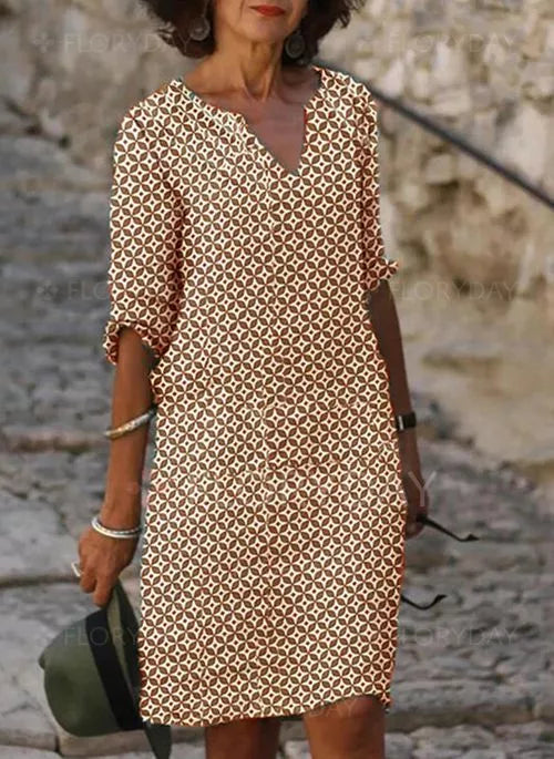Celia | Vintage Split-Neck Zomerjurk