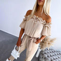Carmella | Stijlvolle Off Shoulder Taille-Tie Jumpsuit