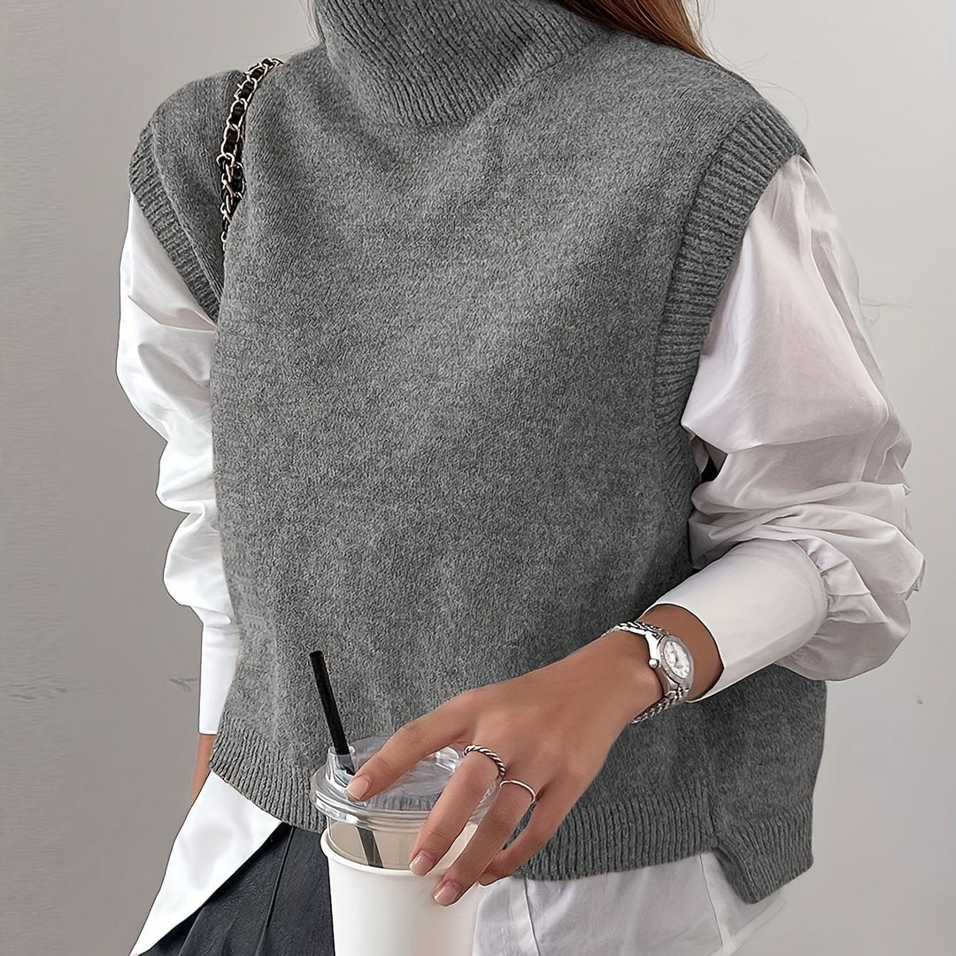 Farrah | Hoge Hals Sweater Vest