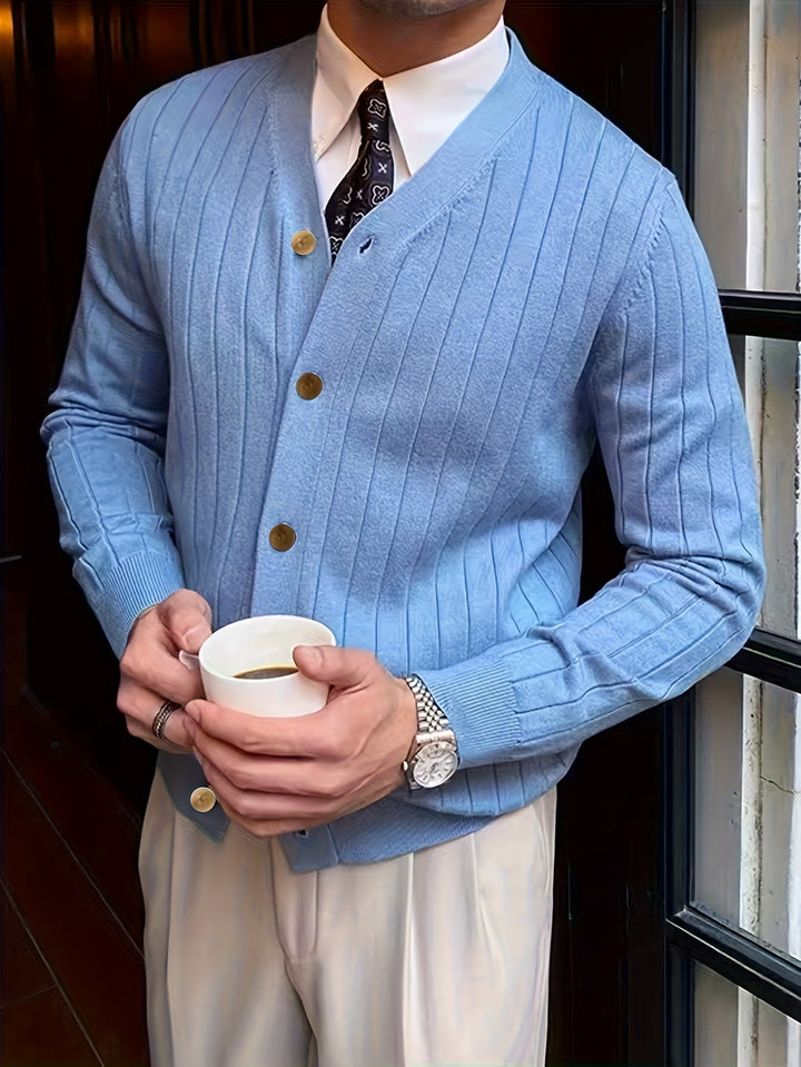 Arthur | Geribbelde Knopen Cardigan