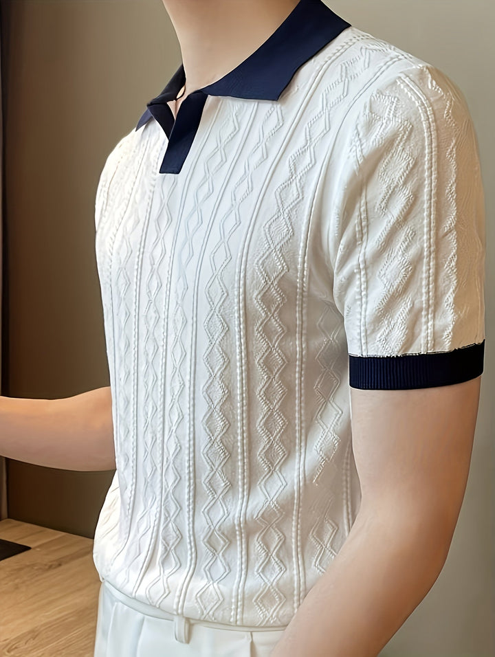 Barrett | Getextureerde Polo met Contrastkraag