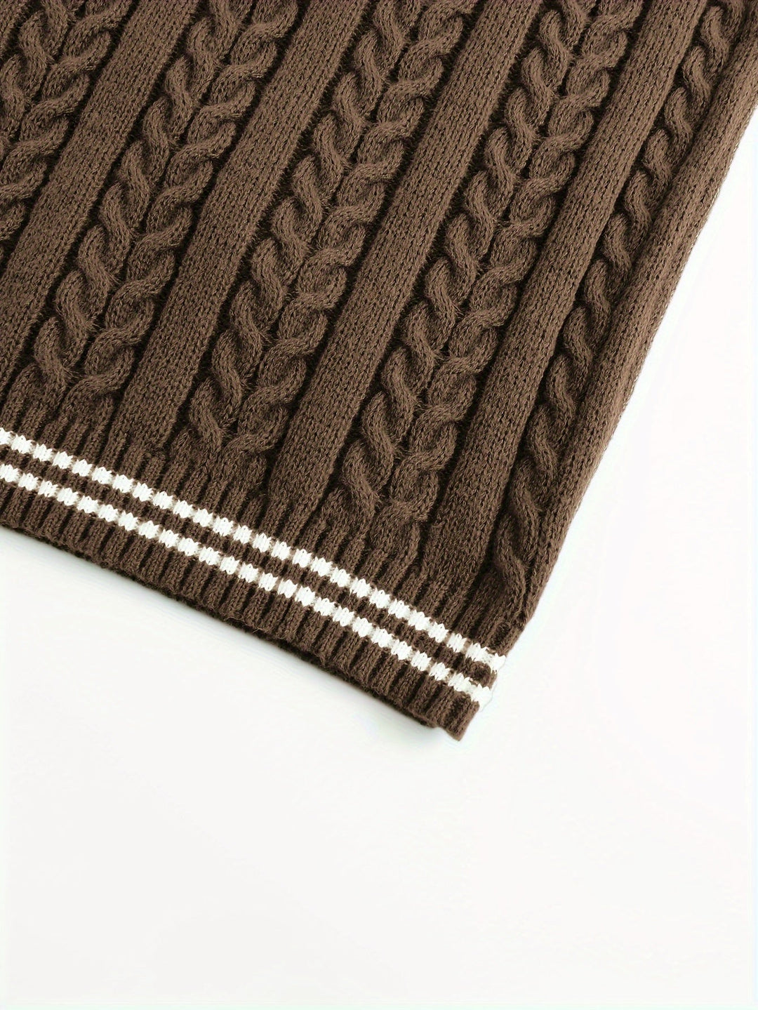 Gideon | Kabelgebreide V-Hals Sweater Vest