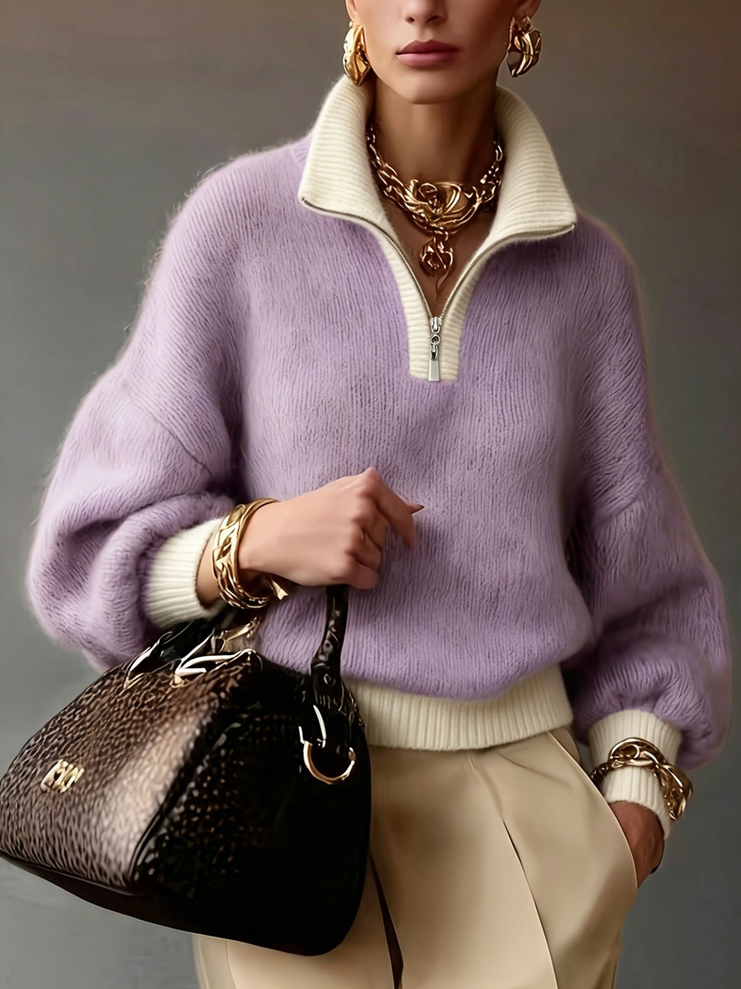 Cecily | Ontspannen Half-Zip Trui