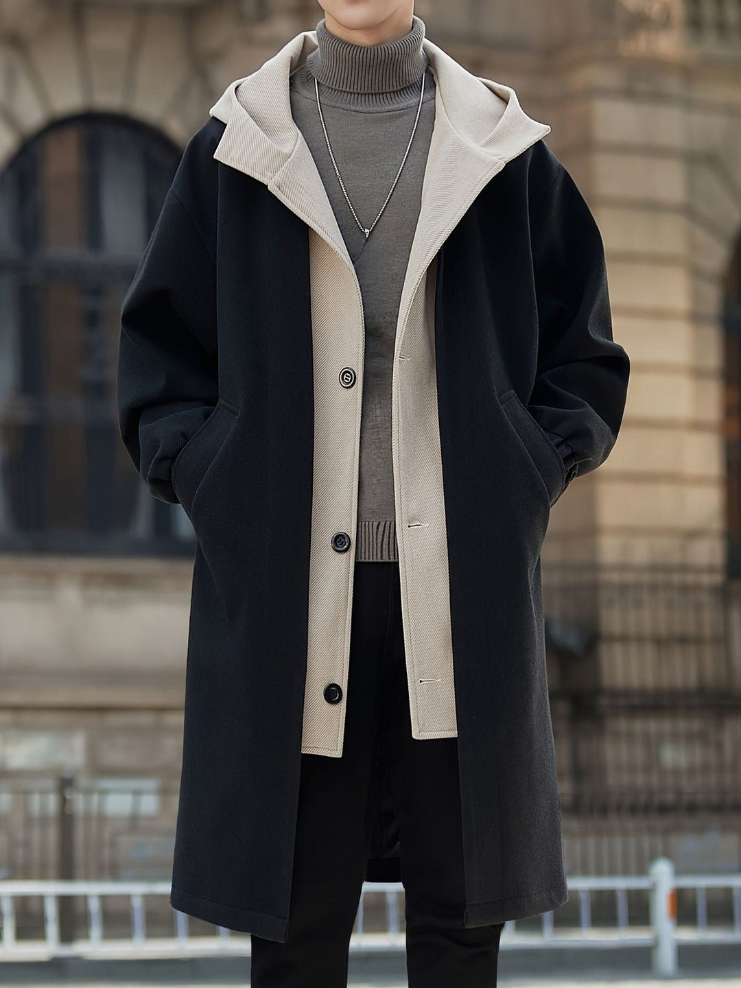 Harrison | Verfijnde Lange Hooded Coat