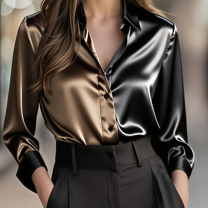 Helene | Verfijnde Kleurblok Blouse