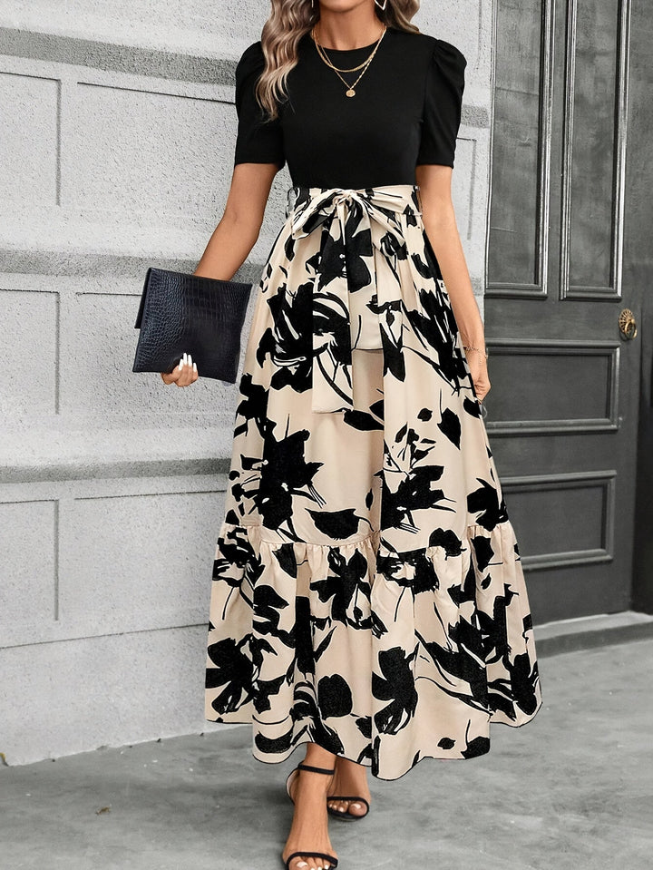 Helena | Geprinte Tiered Maxi Jurk