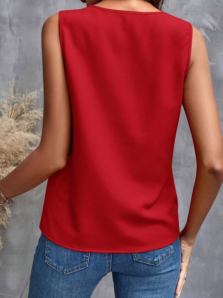 Selina | Rimpel V-Hals Mouwloze Blouse