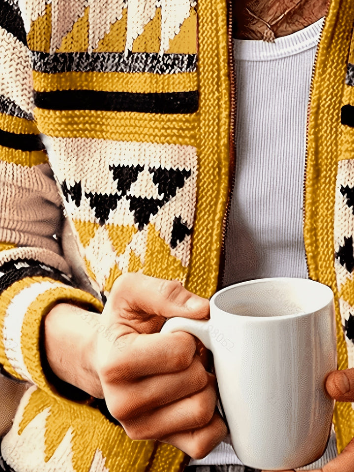 Callum | Patroon Gevoerde Cardigan