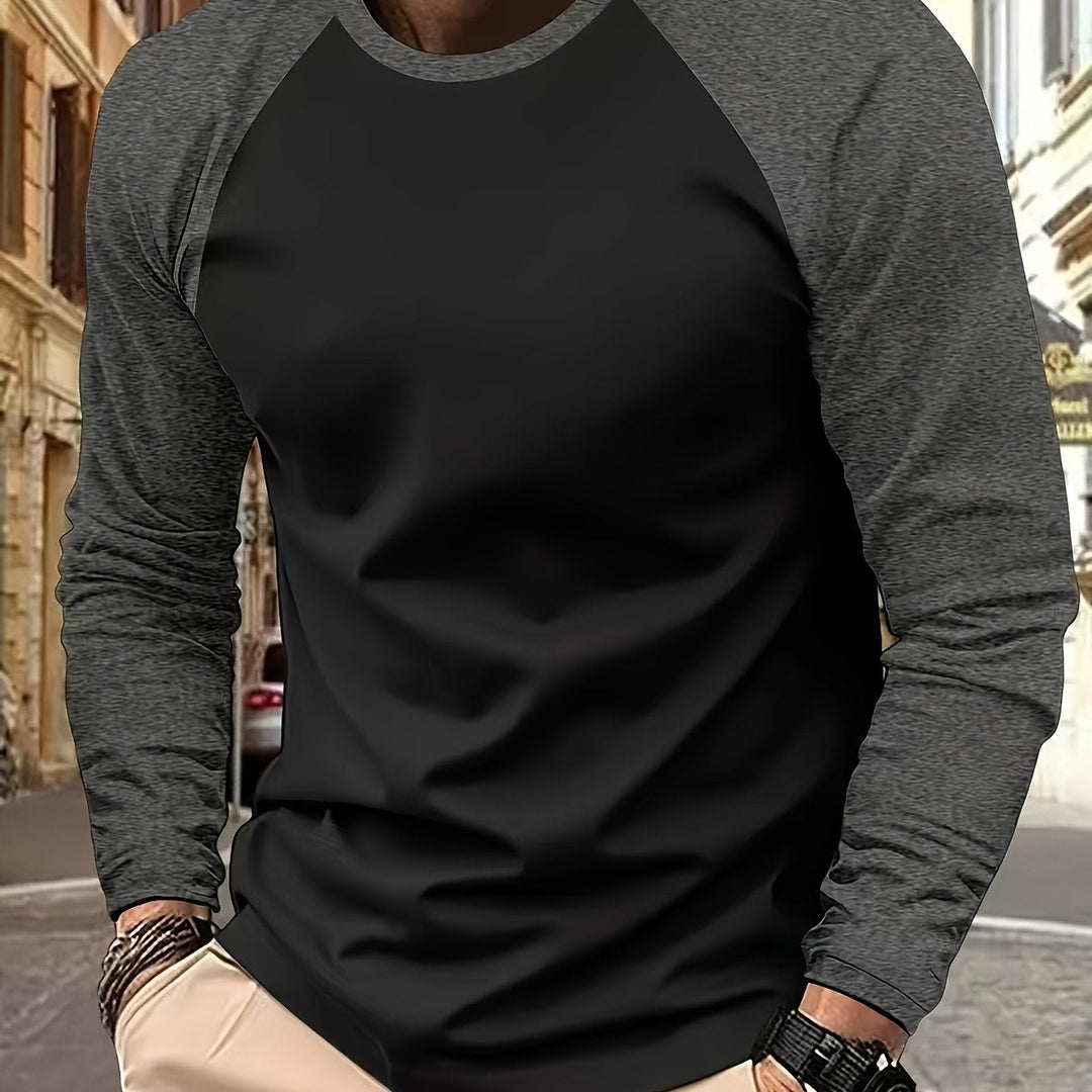 Trevor | Twee-Tone Raglan Lange Mouwen Top