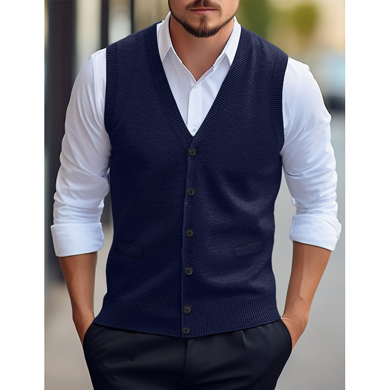 Leonard | Geknoopte V-Hals Sweater Vest