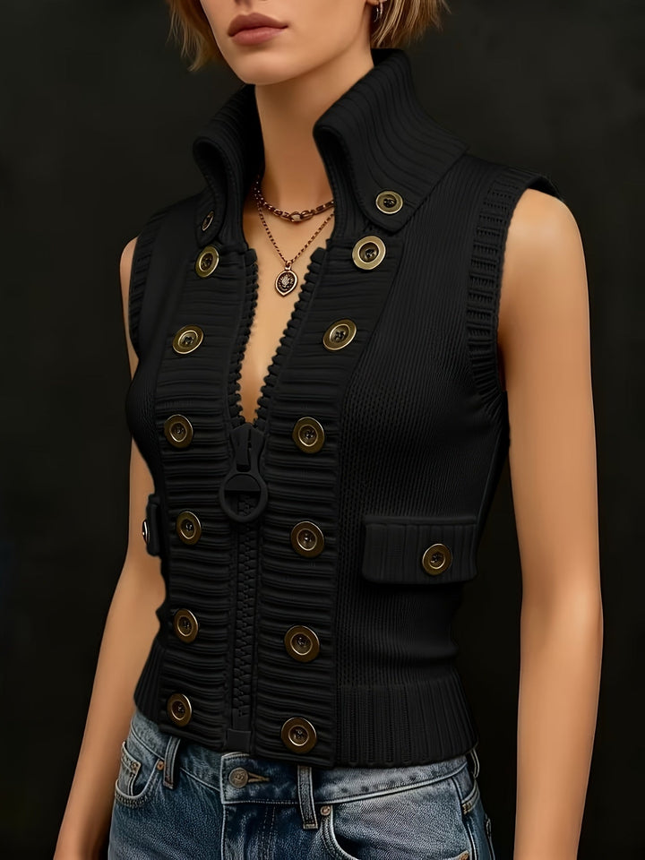 Tessa | Hoge-Kraag Zip Vest