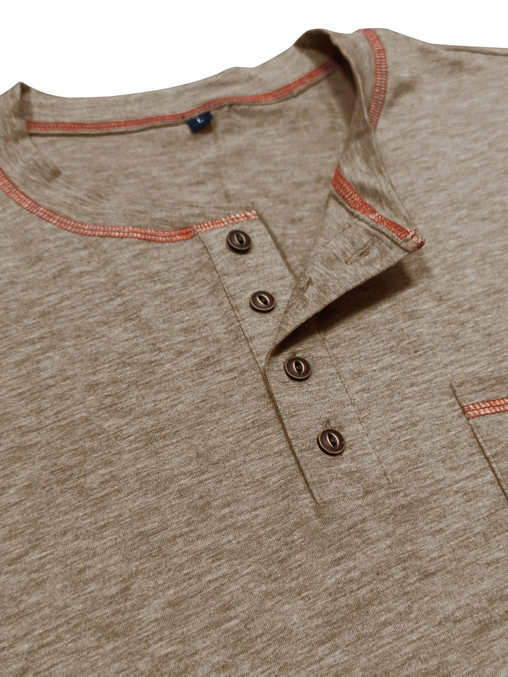 Reuben | Contrast-Stitch Lange Mouwen Henley