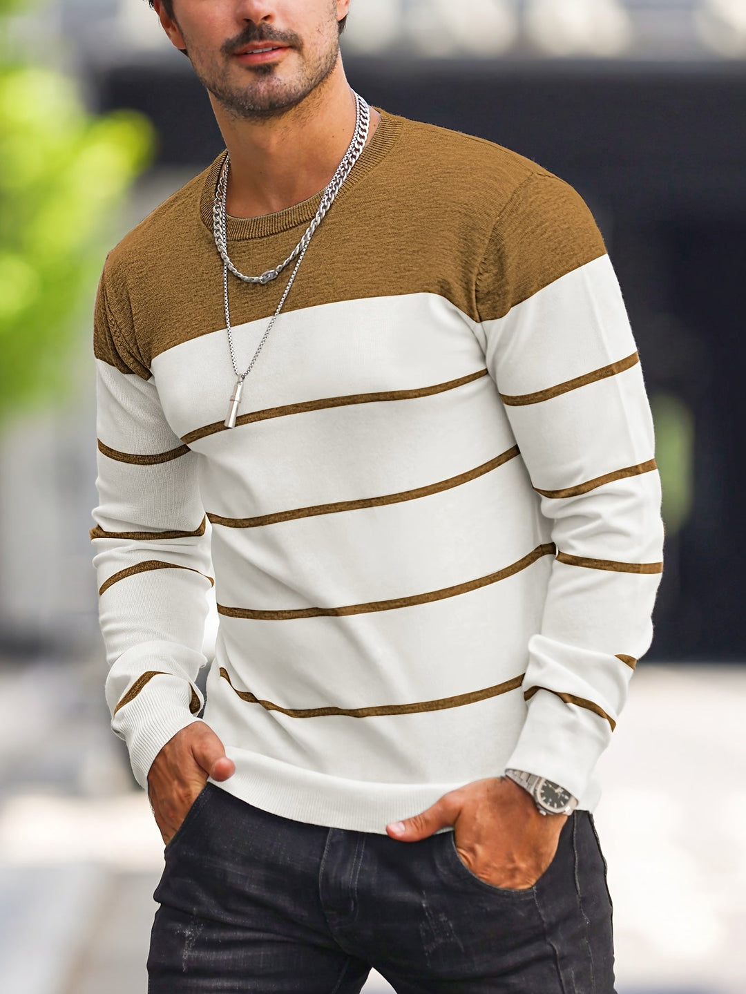 Henry | Gestreepte Crew Neck Trui