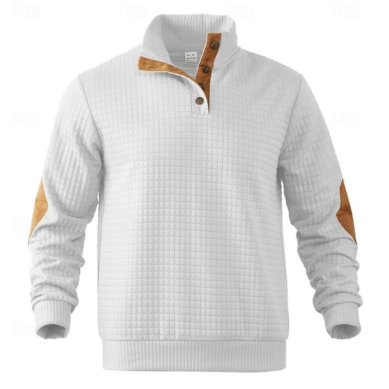 Garrett | Textured Staande-Kraag Pullover