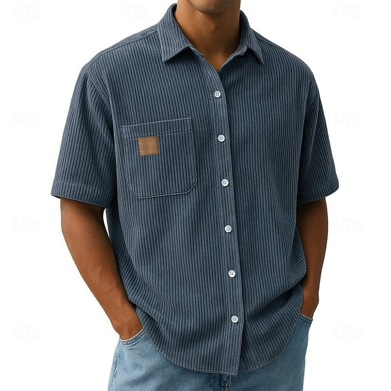 Declan | Getextureerde Korte Mouwen Shirt