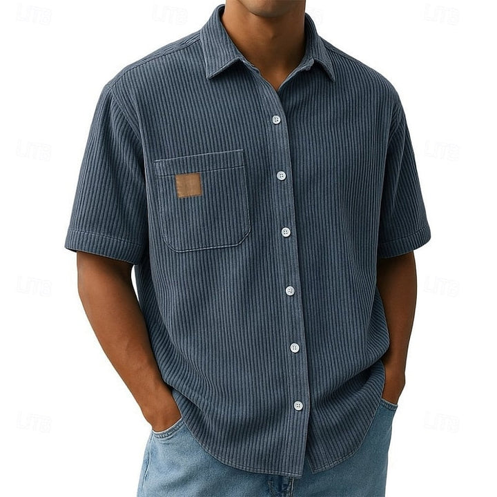 Declan | Getextureerde Korte Mouwen Shirt