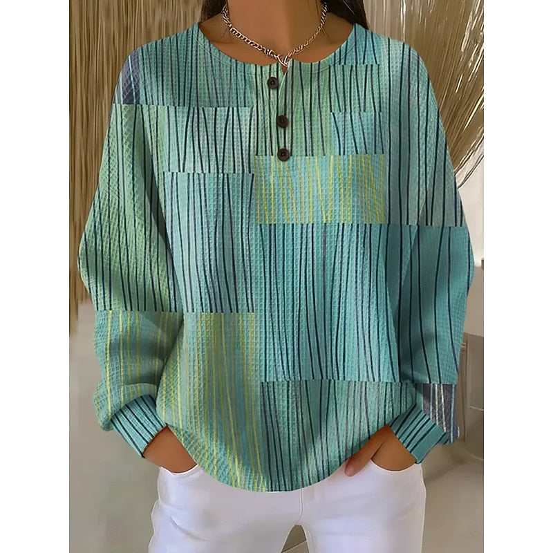 Melody | Sweatshirt met Knop-Halsprint