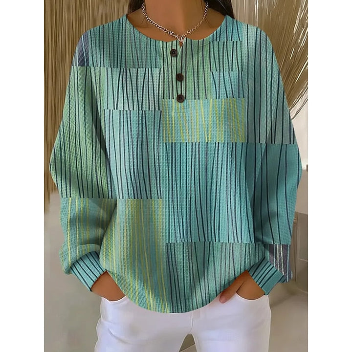 Melody | Sweatshirt met Knop-Halsprint