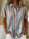 Simone | Kunstzinnige Korte Mouwen Shirt