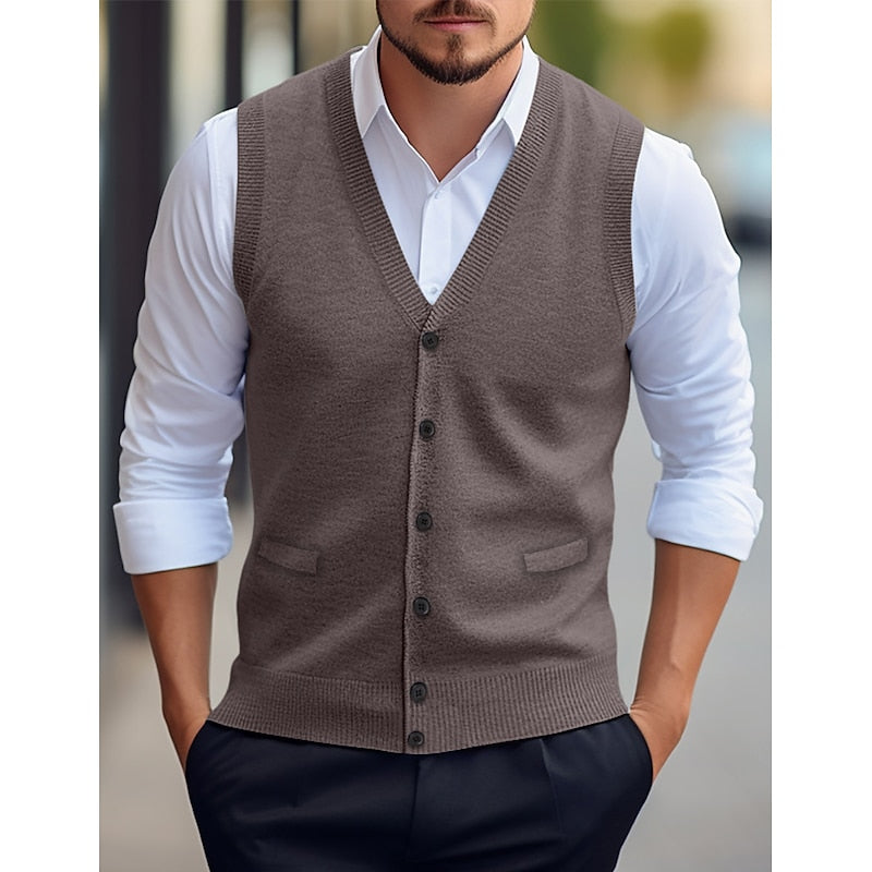 Leonard | Geknoopte V-Hals Sweater Vest