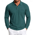 Quentin | Textured Long-Sleeve Polo Shirt