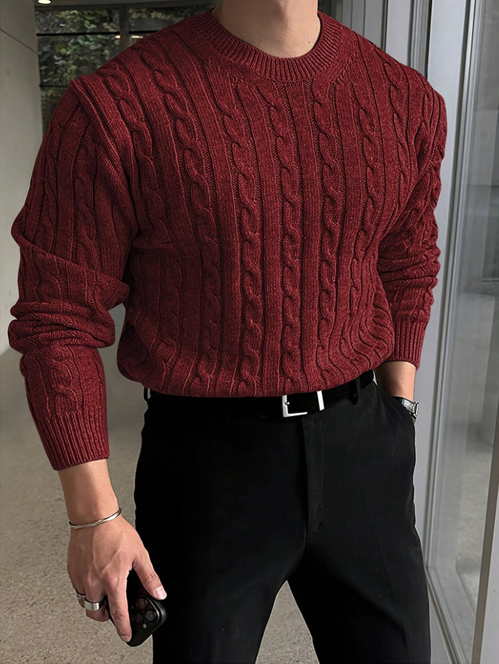 Jonas | Kabelgebreide Crew Neck Trui