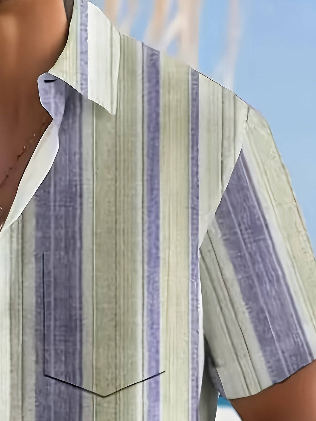 Gregory | Ontspannen Gestreepte Korte Mouwen Shirt