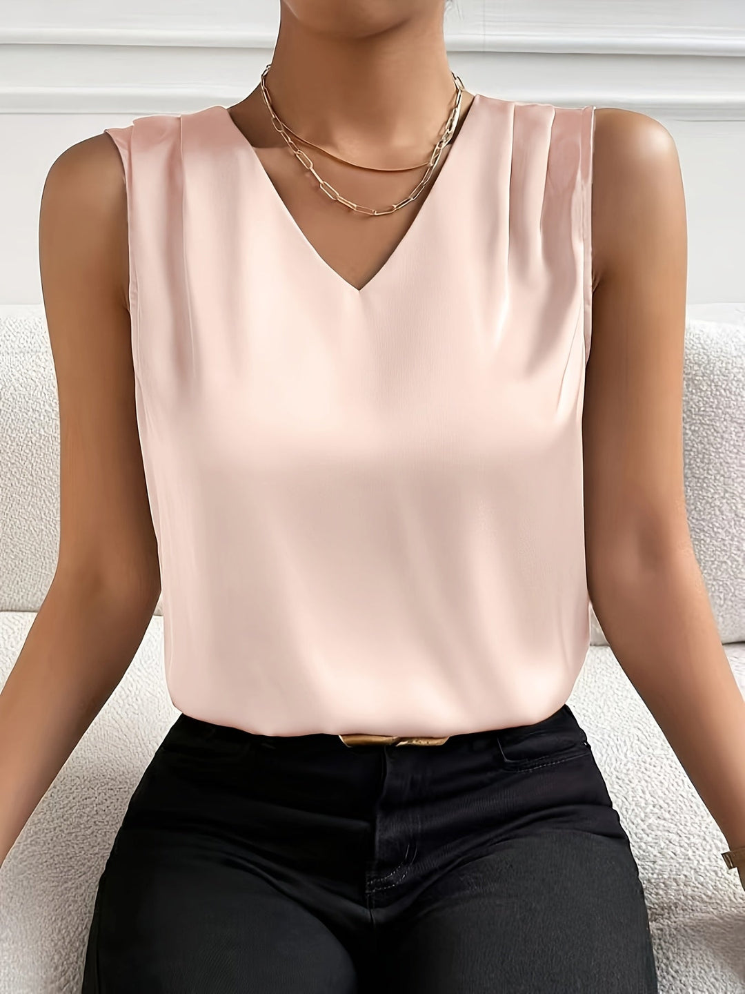 Elsie | Elegante Mouwloze V-Hals Top