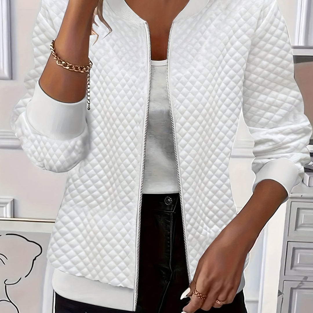 Carolyn | Gequiltte Textuur Baseball Jacket