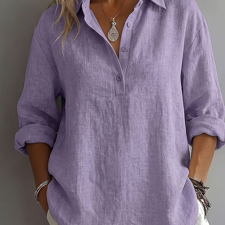 Freya | Ontspannen Blouse met Kraag