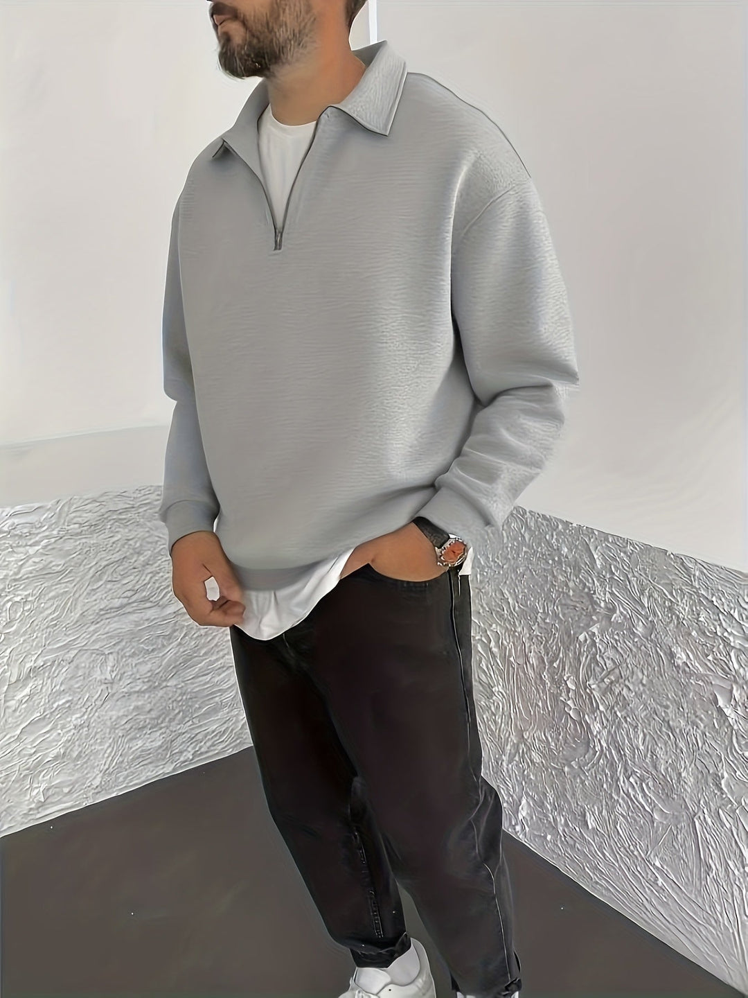 Nathaniel | Gezellige Half-Zip Sweatshirt