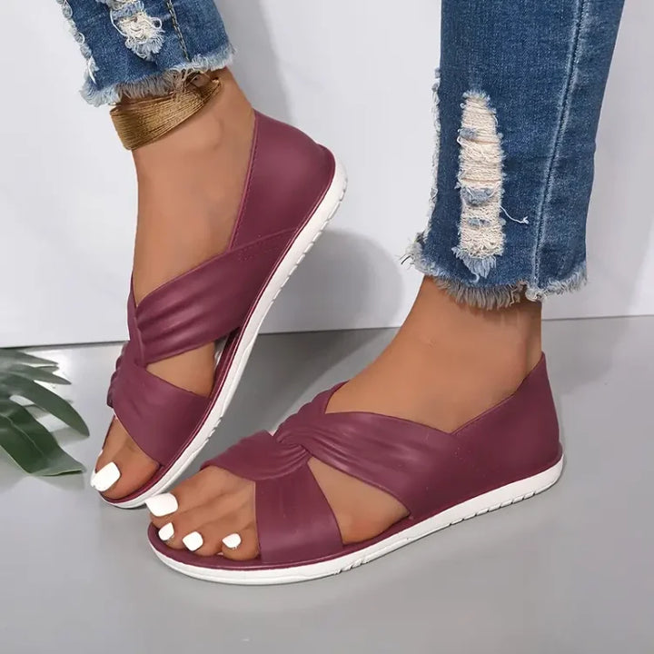 Elena | Gevoerde Cross-Strap Sandalen