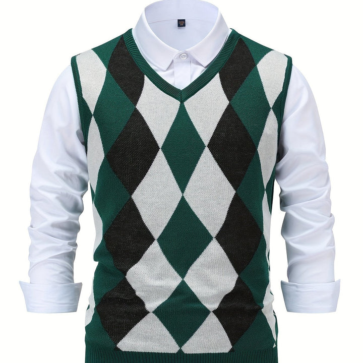 Chandler | Klassieke Argyle Trui Vest